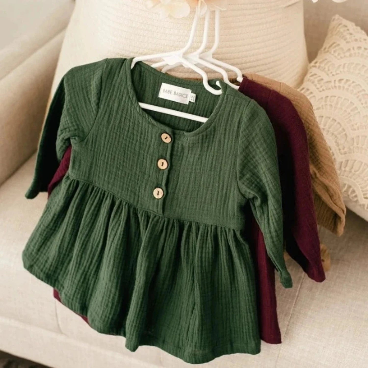 Emerald Cotton Baby Dress